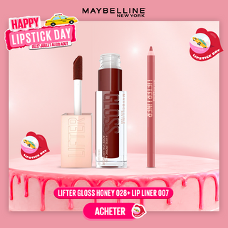 Maybelline Lifter Gloss à Lèvres Repulpant 028 Reef + Lifter Liner 007 Big Lift