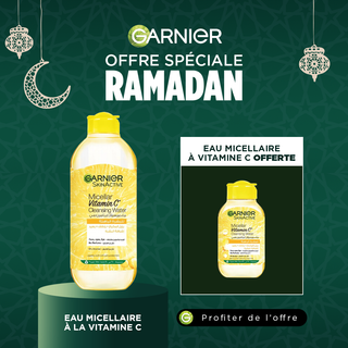 Garnier eau micellaire nettoyante démaquillante vitamine c 400ml = MINI Eau micellaire 100ML OFFERTE