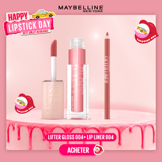 MAYBELLINE LIFTER GLOSS À LÈVRES REPULPANT 004 SILK + LIFTER LINER OUT OF LINE 04