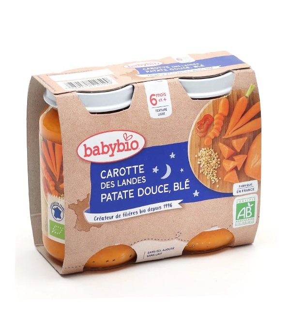 Babybio Petits Pots bébé Carotte Patate douce Blé – roc -->