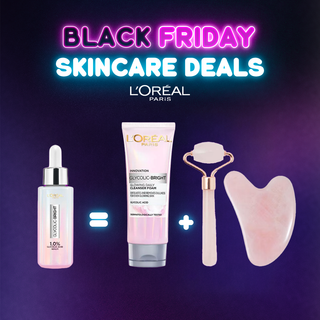 L'Oréal Paris GLYCOLIC BRIGHT MELASYL SERUM 30ML = Glowing Cleanser GLYCO BRIGHT + Coffret Guasha