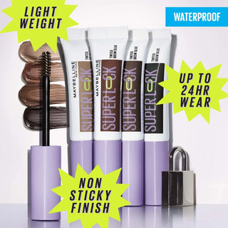 MAYBELLINE SUPER LOCK BROW GLUE TRANSAPENT + CRAYON SOURCILS SLIM 03