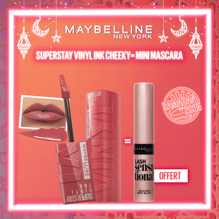 Maybelline New York - Brillant à lèvres Superstay Vinyl Ink 35 CHEEKY = Mascara Offert