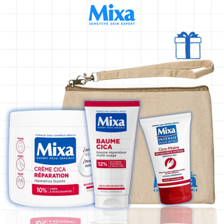 Mixa Crème Cica Réparation 400ml + Baume Cica Réparateur 50ml + Crème Cica Mains = Trousse Offerte