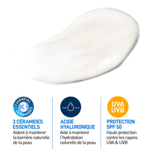 CeraVe Crème Hydratante Visage SPF 50 Peaux Normales À Sèches 52ml