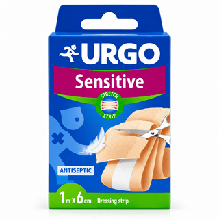 URGO Sensitive 1 m x 6 cm – Pansement à Découper pour Peaux Sensibles
