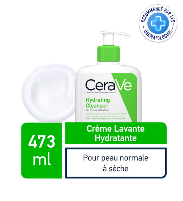 Cerave Crème Lavante Hydratante 473 ml = 3 Formats Voyage OFFERTS