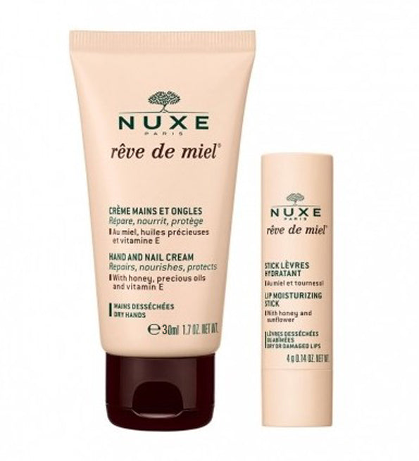 NUXE REVE DE MIEL offre Crème Mains et Ongles 30 ml+ Stick Lèvres Hydratant 4 g