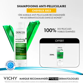 Vichy Dercos Shampooing Antipelliculaire Cheveux Secs 200 ml = Mini Shampooing 50ml OFFERT