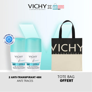 Vichy Déodorant Traitement Anti-Transpirant 48H Anti-traces 50 ml *2 = Tote Bag Offert