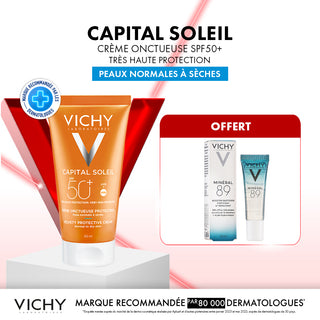 فيشي كابيتال سوليل كريم ناعم للبشرة العادية إلى الجافة بعامل حماية من الشمس 50+ - 50 مل