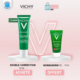 VICHY NORMADERM FLUIDE DOUBLE CORRECTION HYDRATANT 30 ML = Normaderm GEL 15 ML OFFERT