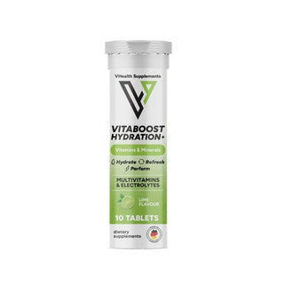 VHealth VitaBoost Hydratation+ Citron 10 comprimés effervescents pour hydratation et énergie"