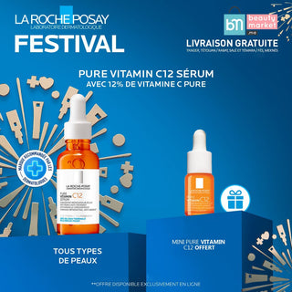 La Roche Posay pure vitamin C12 serum eclat 30ml = Mini pure vitamin c12 10ML OFFERT