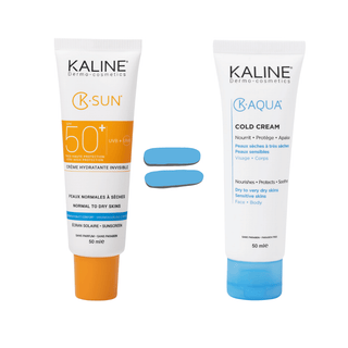 Pack KALINE K-SUN Crème Invisible SPF 50 Peaux Normales à Sèches + K-Aqua Cold Cream Offerte – protection solaire et hydratation K-Sun Maroc, parapharmacie Beautymarket Maroc
