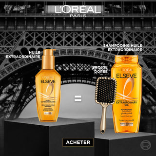 L'Oréal Paris Elseve Pack Huile Extraordinaire 100ml + Shampooing Normaux A Secs 400ml = Brosse Offerte