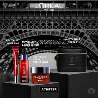 L'Oréal Paris Pack Revitalift Laser Creme Jour 50ml + Serum Anti Age 30 Ml + Soin Yeux 15ml = Trousse Vanity Offerte