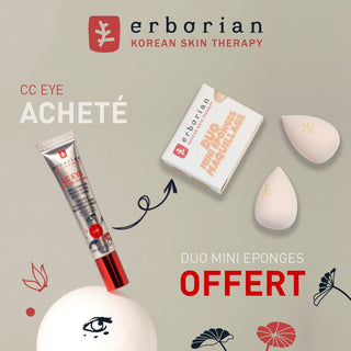 Erborian CC Eye crème contour des yeux Doré 10 ML = DUO MINI ÉPONGES