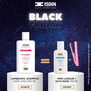 ISDIN SHAMPOO LAMBDAPIL ANTI HAIR LOSS 200ML = Mini lisseur + Daylisdin 100ml OFFERTS