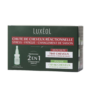 LUXÉOL CHUTE REACTIONNELLE DE CHEVEUX 2en1 AMPOULES