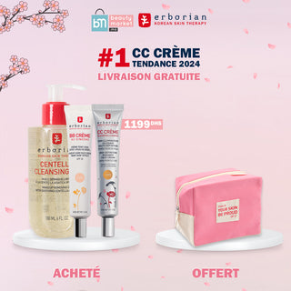 ERBORIAN PACK BB CRÈME 40 ML + CC CRÈME SPF25 45 ML + HUILE DÉMAQUILLANTE 180 ML = TROUSSE OFFERT