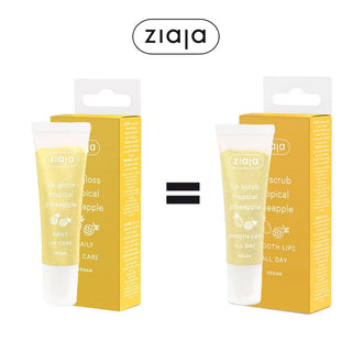 Ziaja Tropical D'Ananas Lip Gloss 12ml = Gommage À Lèvres d'ananas Offert