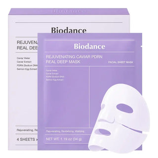 BIODANCE PACK REJUVENATING CAVIAR PDRN REAL DEEP MASK 4 UNITÉS