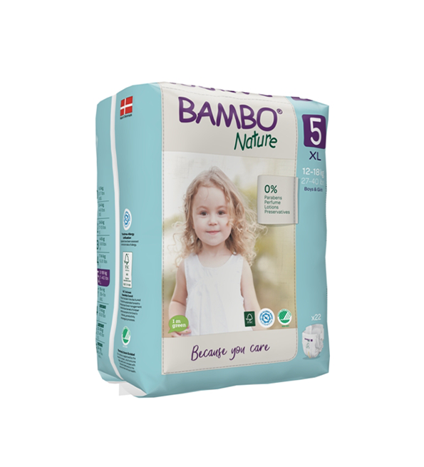 Bambo Nature 5, couches XL 12-18kg/44un