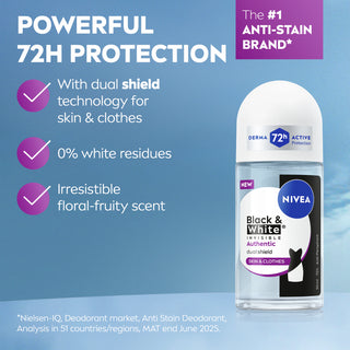NIVEA MEN DEODORANT ROLL-ON BLACK & WHITE AUTHENTIC 50ML