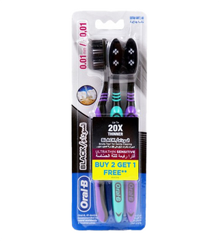 Oral-B Brosse à Dents Ultrathin Sensitive Black 2+1 Gratuite