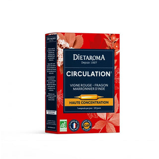 Dietaroma C.I.P. CIRCULATION* Vigne rouge, marronnier d'Inde, fragon bio 20 ampoule