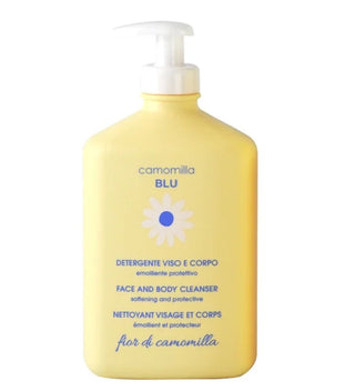 Camomilla Blu Nettoyant Visage et Corps 500 ml – Gel doux à la fleur de camomille. Nettoie, apaise et respecte les peaux sensibles pour un confort quotidien.