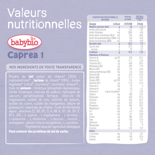 BABYBIO CAPREA 1 AU LAIT DE CHÈVRE 800G