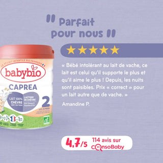 BABYBIO CAPRÉA 2 LAIT DE CHÈVRE BIO 800G