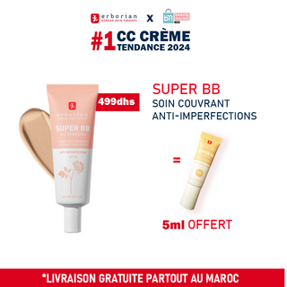 Erborian Super BB - BB crème couvrante anti-imperfections SPF20 40 ML = Super BB 5ML OFFERT