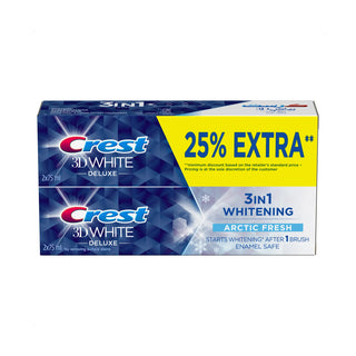 CREST DUO DENTIFRICE 3D WHITE FRESH 3IN1 WHITENING DELUXE 2x75ML