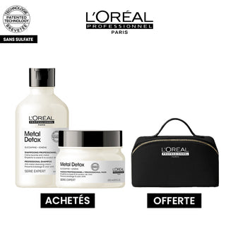 L'OREAL PROFESSIONNEL METAL DETOX SHAMPOOING 300 ML + MASQUE 250ML = Trousse OFFERTE