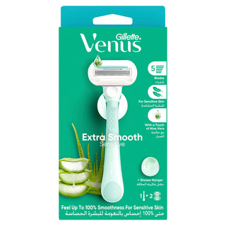 GILLETTE VENUS EXTRA SMOOTH RASOIR 5 LAMES 2 RECHARGES