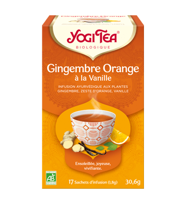 Yogi Tea Gingembre Orange à la Vanille 17 Sachets 100% Bio