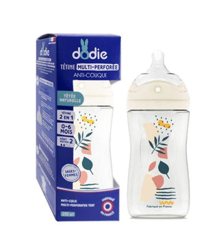 DODIE BIBERON TETINE MULT ANTI COLIQUE +6 MOIS DEBIT 3 ROSE 330 ML