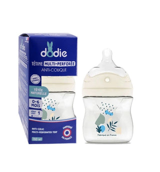 DODIE BIBERON TETINE MULT ANTI COLIQUE 0-6 MOIS DEBIT 1 BLEU 150 ML