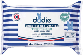 Dodie Lingettes nettoyantes derme apaisantes 60 Pièces