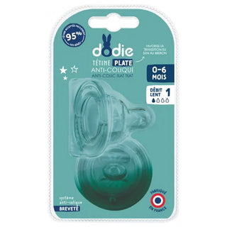 Dodie Tétine Plate Sens + Anti Colique D1 + 18M X2