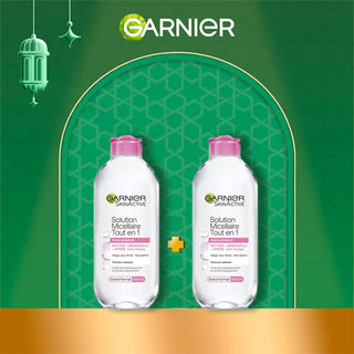 GARNIER LOT DE 2 SOLUTION MICELLAIRE Tout en 1 Peaux Sensibles 400ML