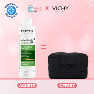 Vichy Dercos Shampooing Antipelliculaire – Cheveux Secs – 200 Ml = trousse offert