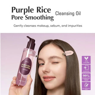 EQQUALBERRY Purple Rice Pore Smoothing Cleansing Oil 200 ml, huile démaquillante coréenne au riz violet pour les pores, BeautyMarket parapharmacie Maroc