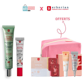 ERBORIAN PACK CC RED CORRECT ANTI REDNESS CREAM 45ML + CC EYE CRÈME CONTOUR DES YEUX 10 ML