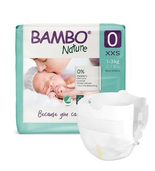 BAMBO NATURE COUCHES TAILLE 0 XXS 1-3 KG 24 UNITES