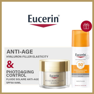 Eucerin – Hyaluron-Filler + Elasticity Soin de Nuit – 50 ml = Photoaging Control Fluide Offert