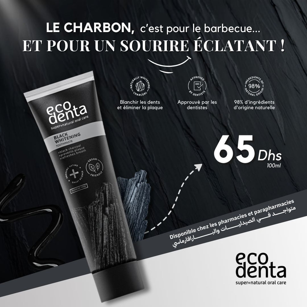 ECODENTA Dentifrice Blanchissant au Charbon Actif 100ml